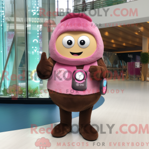 Brun Pink maskot kostume...