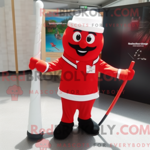 Red Ice Hockey Stick mascot...
