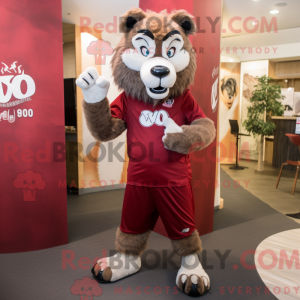 Maroon Say Wolf mascot...