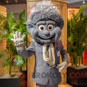 Grå Pad Thai maskot kostume...