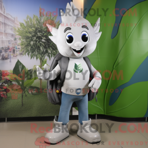 Sølv spinat maskot drakt...