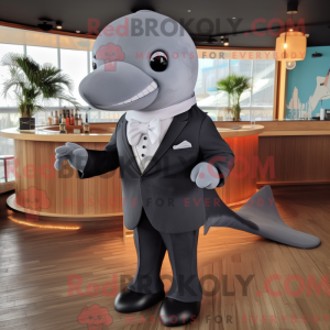 Grijze orka-mascottekostuum...