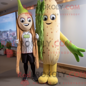Tan Asparges maskot kostyme...