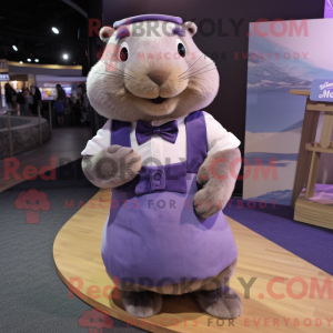 Lavendel Beaver maskot...