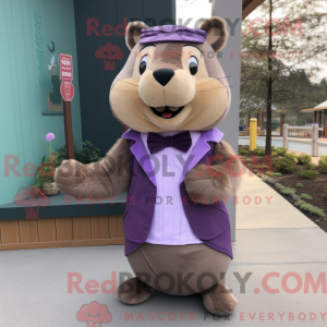Lavender Beaver Maskottchen...