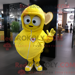 Citrongult hjerte maskot...