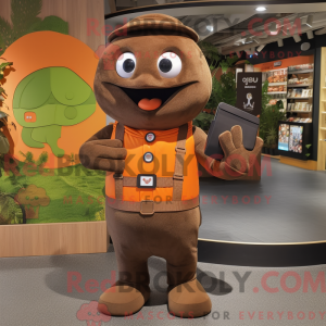 Brown Orange mascot costume...