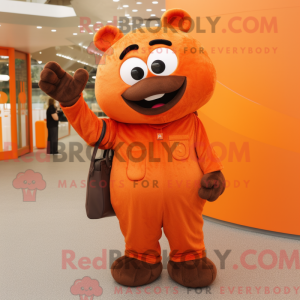 Brun Orange maskot kostume...