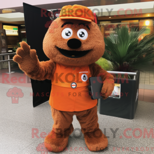 Brun Orange maskot kostume...