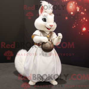 Hvid egern maskot kostume...