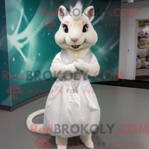 Hvid egern maskot kostume...