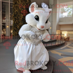 Hvit ekorn maskot kostyme...