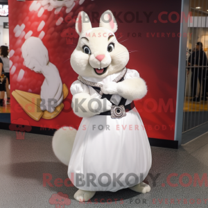 Hvit ekorn maskot kostyme...