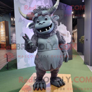 Grå Minotaur maskot kostume...