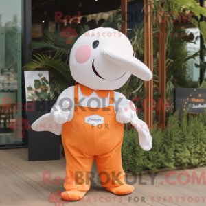 Orange Beluga Whale maskot...