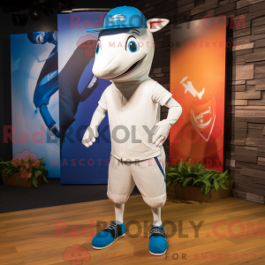 Hvid Sværdfisk maskot...