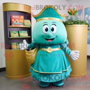 Teal Pot Of Gold maskot...