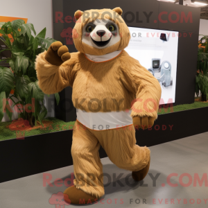 Tan Giant Sloth mascot...