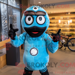Cyan Bagels mascot costume...