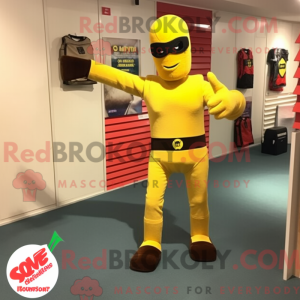 Geel Gi Joe mascottekostuum...