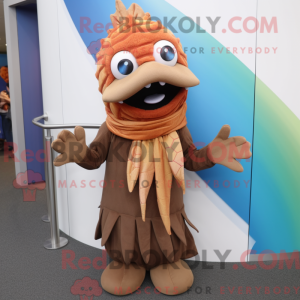 Brown Betta Fish mascot...
