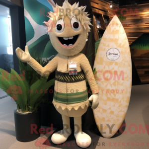 Beige surfebrettmaskot...