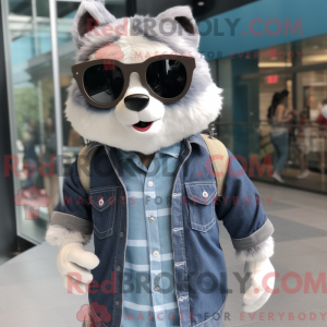 Hvit vaskebjørn maskot...