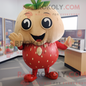 Tan Strawberry mascot...