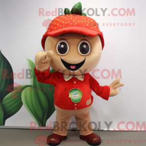 Tan Strawberry mascot...