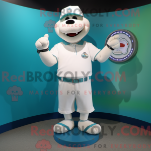 Hvit armband maskot kostyme...