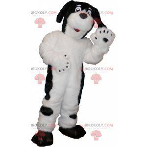 Hairy and cute white and black dog mascot - Redbrokoly.com