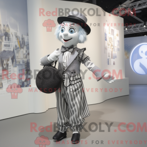Sølv Mime maskot kostume...