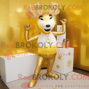 Gold Reindeer mascot...