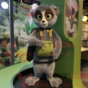 Olive Lemur Maskottchen...
