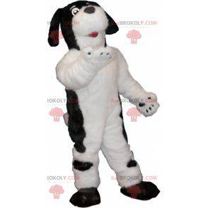 Hairy and cute white and black dog mascot - Redbrokoly.com