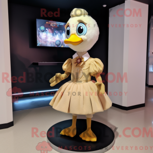 Beige Gosling mascot...
