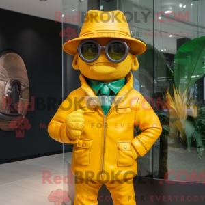 Gul Leprechaun Hat maskot...