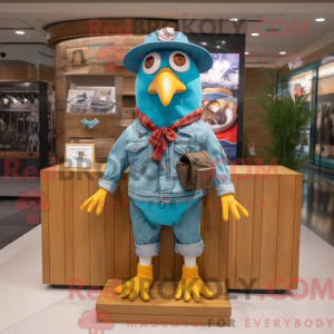 Turkis Quail maskot kostume...