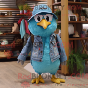 Turkis Quail maskot kostume...