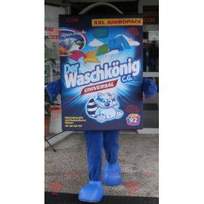Mascota de lavandería de cartón azul de lavandería -