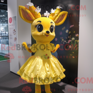 Yellow Deer maskot kostyme...