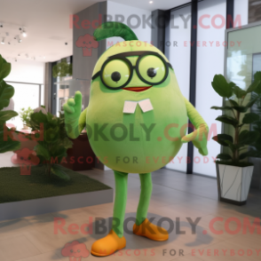 Fantasia de mascote de toranja verde com macacão e óculos - Mascotes de toranja - REBROKO_229925 - RedBrokoly.com