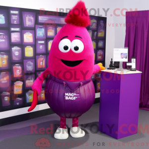 Magenta granat maskot...