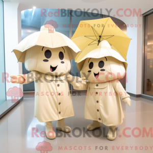 Beige Ray maskot kostume...