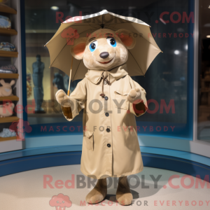 Beige Ray mascottekostuum...