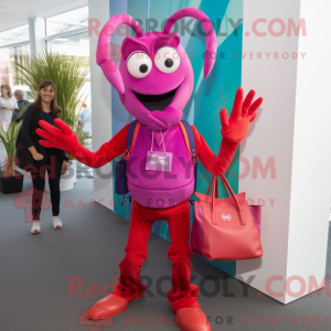 Magenta Lobster mascot...