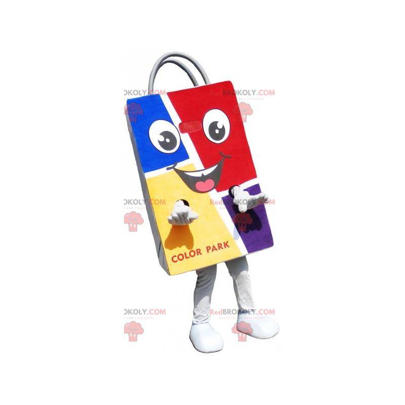 Mascotte de sac en papier coloré. Sac de courses -