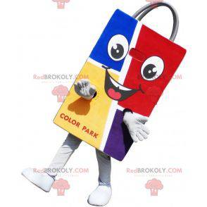 Mascot bolsa de papel de colores. Bolsa de la compra -