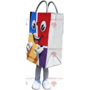 Saco de papel colorido de mascote. Bolsa de compras -