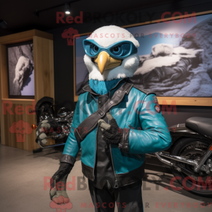 Teal Falcon mascot costume...